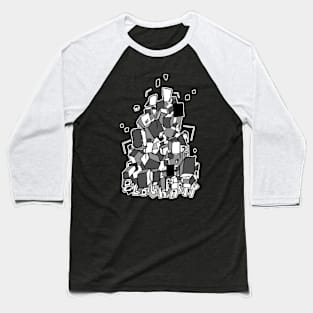 Dark and Gritty Block Party cube tower Baseball T-Shirt